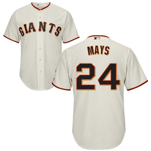 Giants #24 Willie Mays Cream Cool Base Stitched Youth MLB Jersey